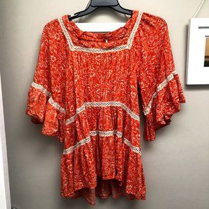 Free People Talk About It Printed tunic Small